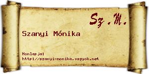 Szanyi Mónika névjegykártya